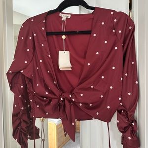 For Love & Lemons polka dot top